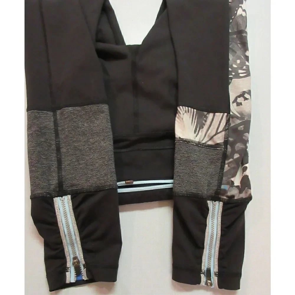 Lululemon athleisure yoga pants butterfly contrast sz 2